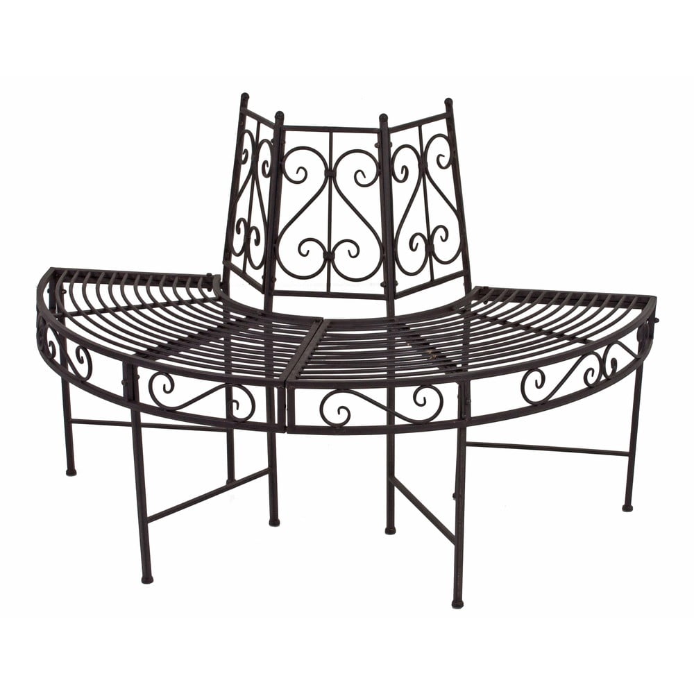 Čierna kovová záhradná lavica Narvi - Garden Pleasure