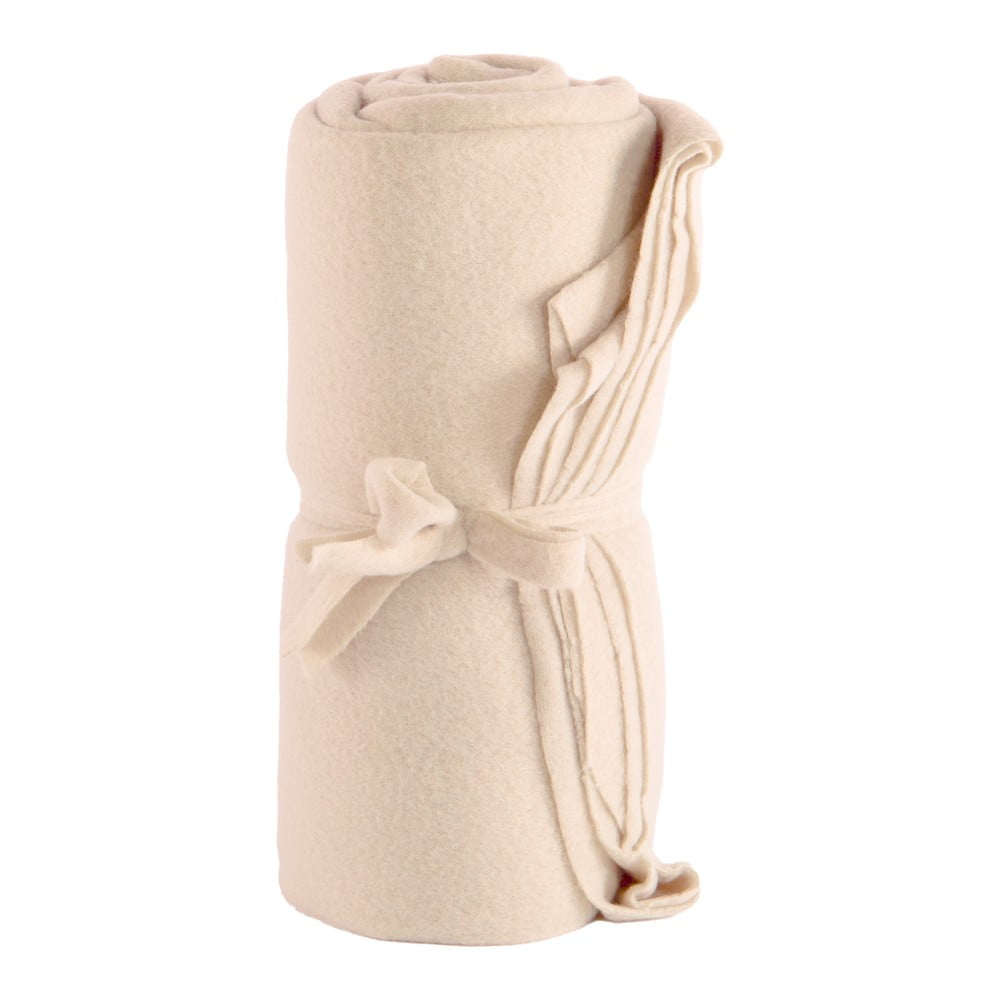 Bielobéžová fleecová deka 130x160 cm Riso – Tiseco Home Studio