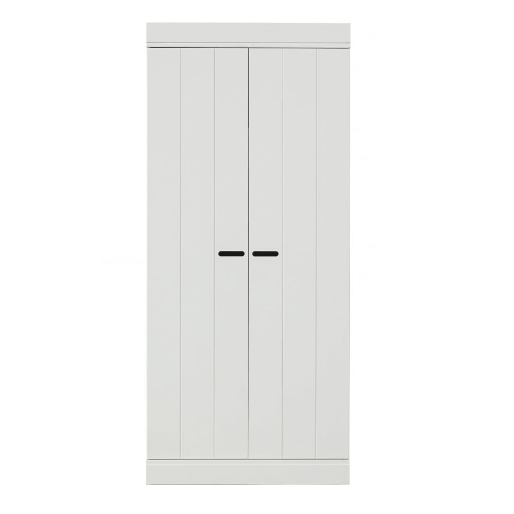 Biela šatníková skriňa z borovicového dreva 77x175 cm Connect – WOOOD