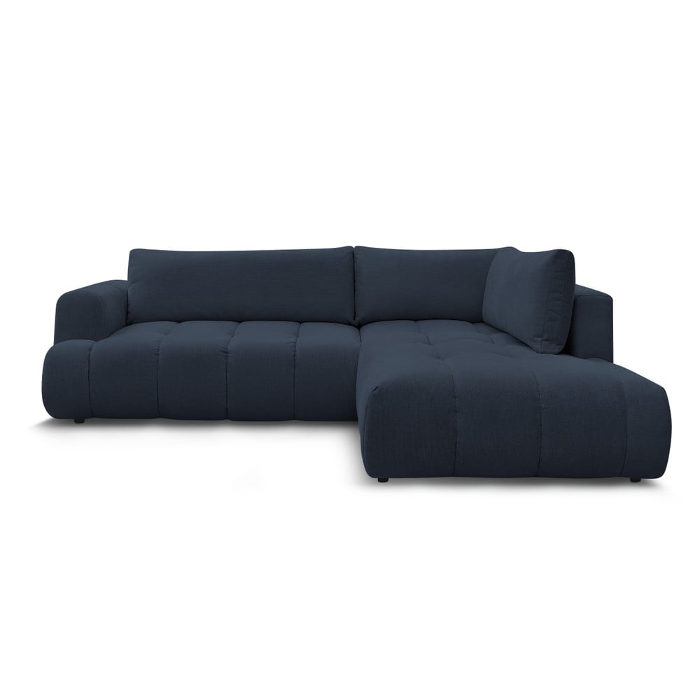 Tmavomodrá rozkladacia/s úložným priestorom rohová pohovka (pravý roh/do L) Fuji – Bobochic Paris