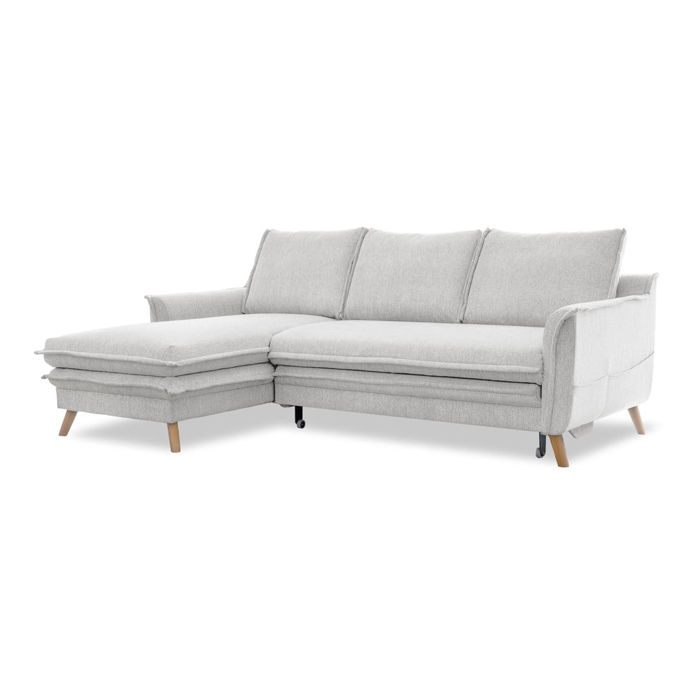 Béžová rozkladacia rohová pohovka (ľavý roh) Charming Charlie – Miuform