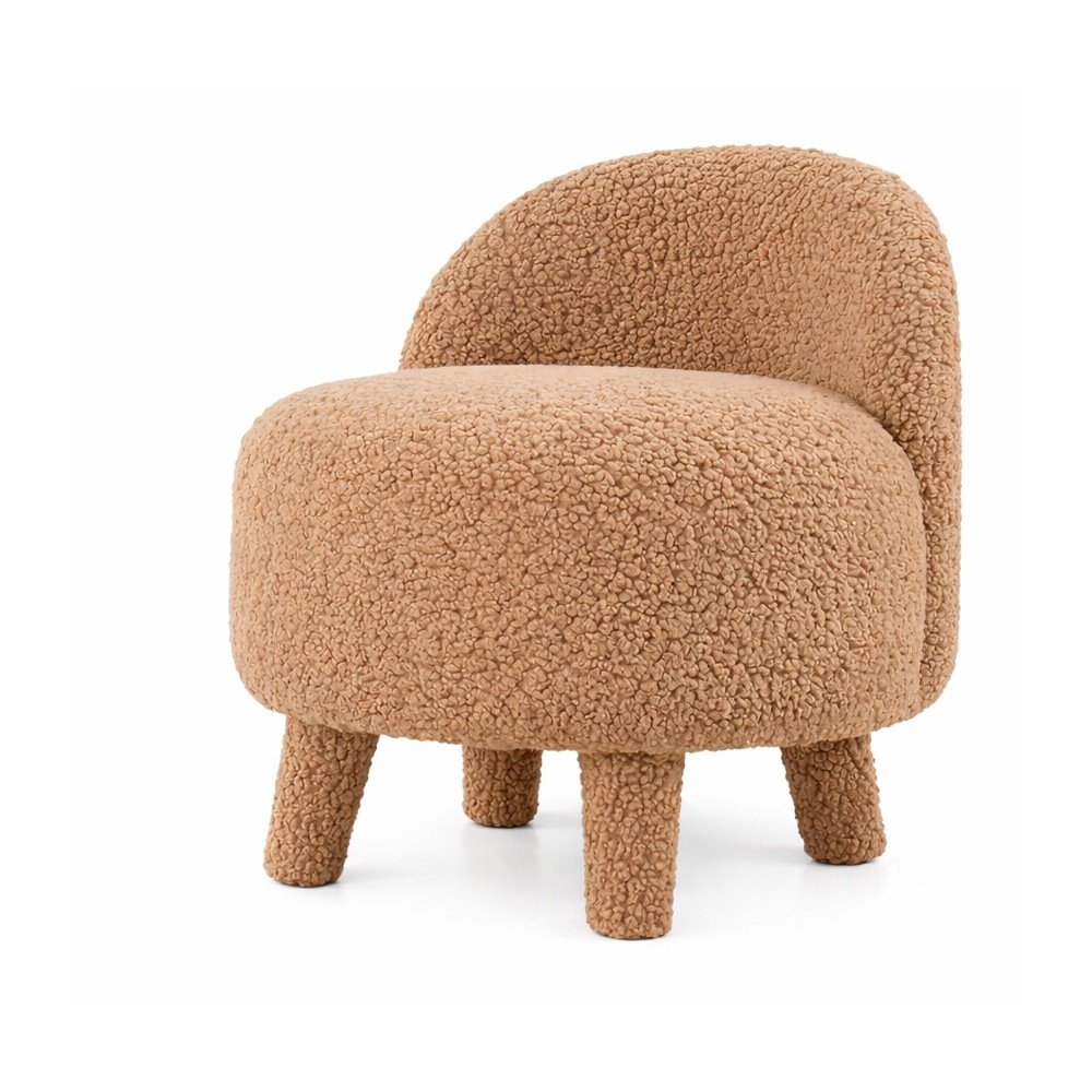 Hnedé detské kresielko z textílie bouclé Moouv – Artie
