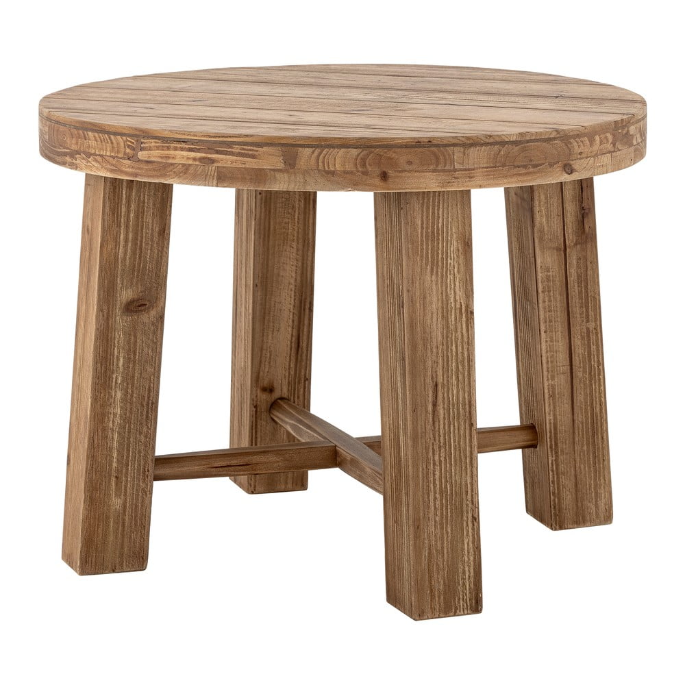 Okrúhly konferenčný stolík v dekore exotického dreva v tmavoprírodnej farbe ø 60 cm Emmett – Bloomingville