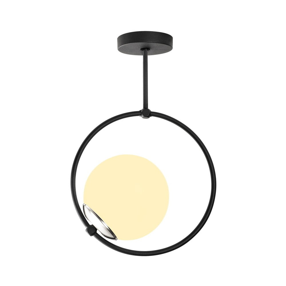 Čierne závesné svietidlo so skleneným tienidlom Chandelier – Opviq lights