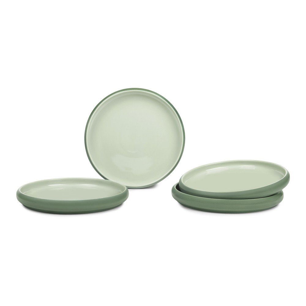 Zelené taniere v súprave 4 ks z kameniny ø 22 cm Aura Rondo – Bonami Selection