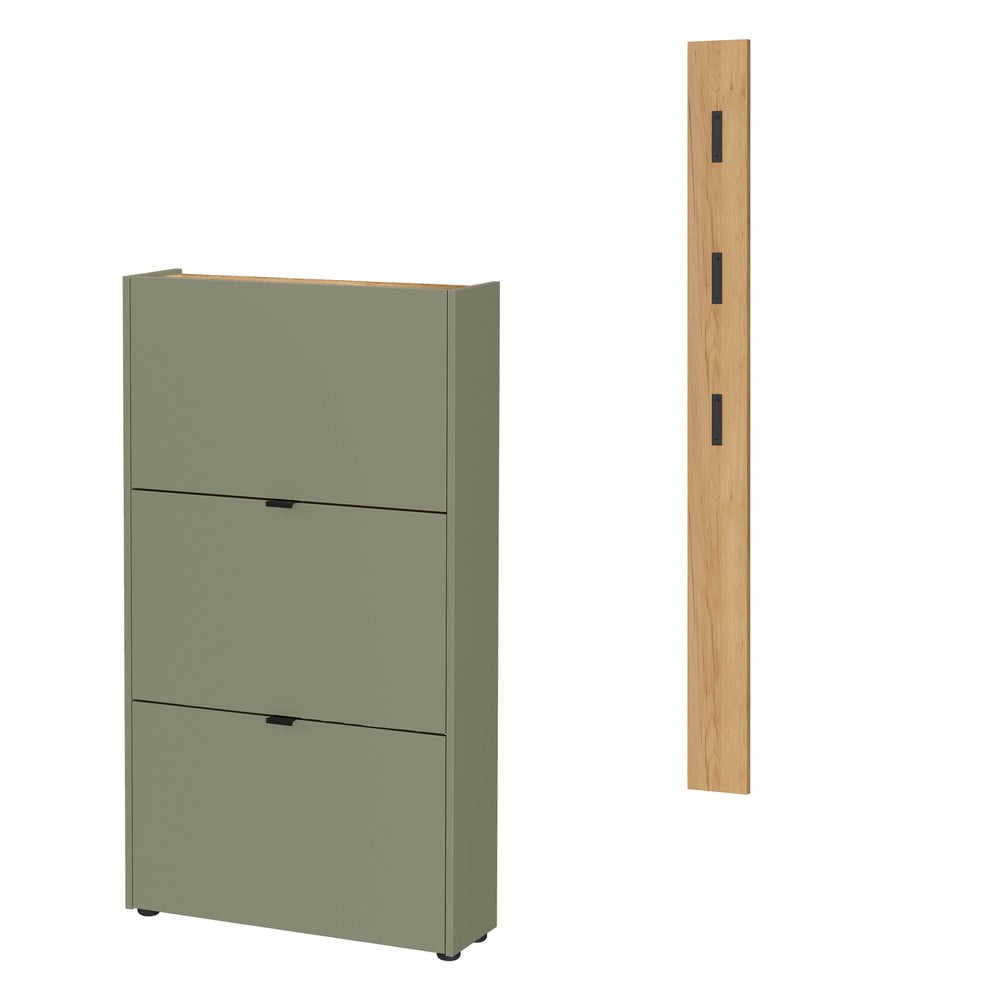 Predsieňová zostava v prírodnej farbe/taupe 101x200x22 cm Ameca – Germania