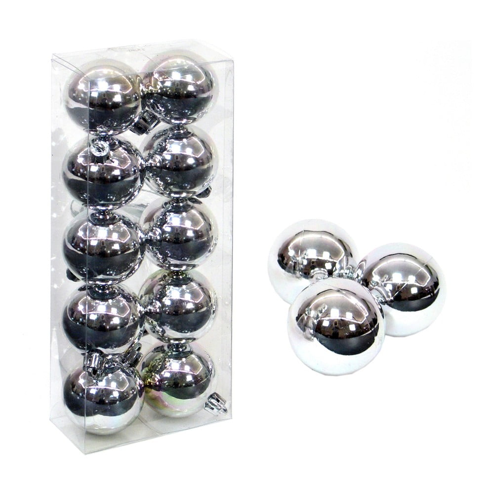 Strieborné vianočné ozdoby v súprave 10 ks Casa Selección Navidad