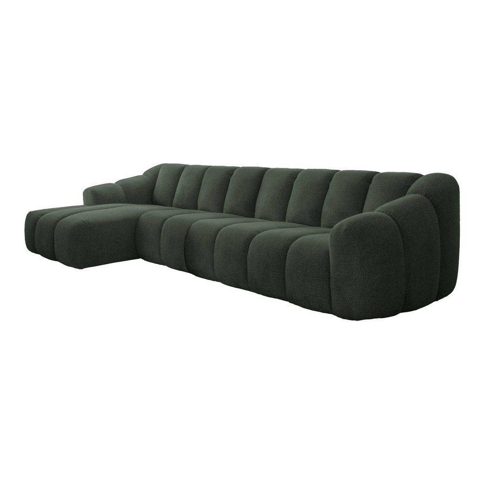 Tmavozelená rohová pohovka (ľavý roh/s leňoškou) Shell – Miuform