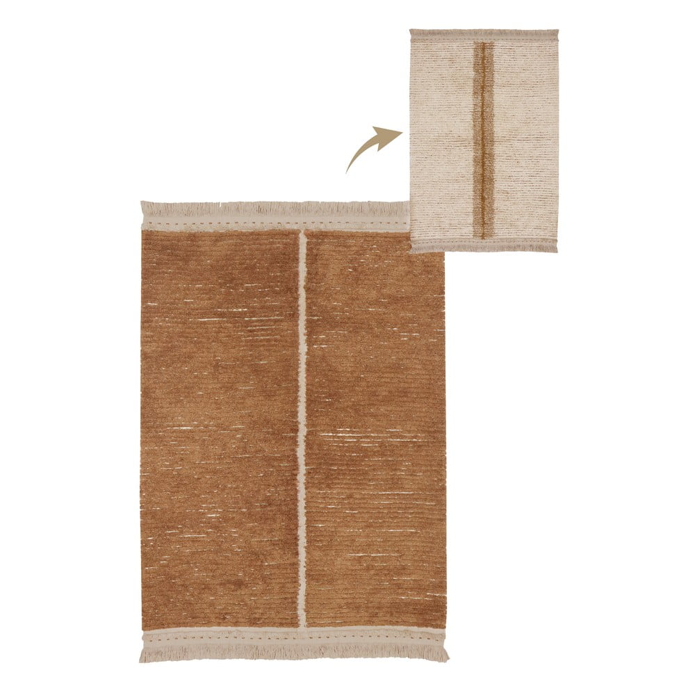 Bavlnený koberec v béžovo-tehlovej farbe 140x200 cm Duetto Toffee – Lorena Canals