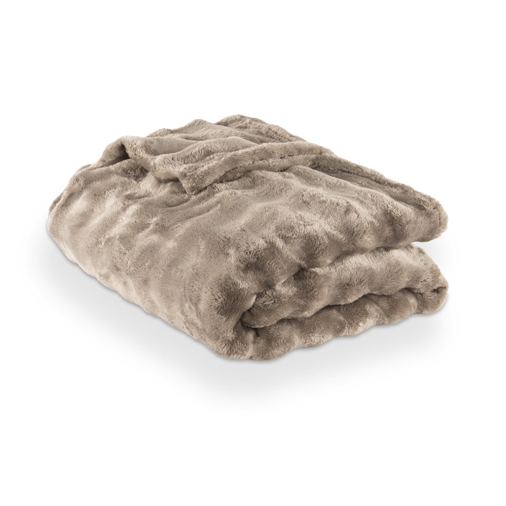 Taupe deka z mikroplyšu 150x200 cm Wave – Tiseco Home Studio