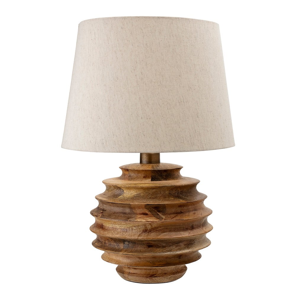 Stolová lampa v tmavoprírodnej farbe s textilným tienidlom (výška 54 cm) Svale – Bloomingville