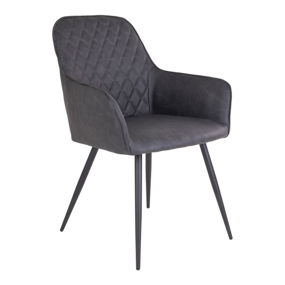 Tmavosivé čalúnené jedálenské kreslá v súprave s podrúčkami 2 ks Harbo – House Nordic