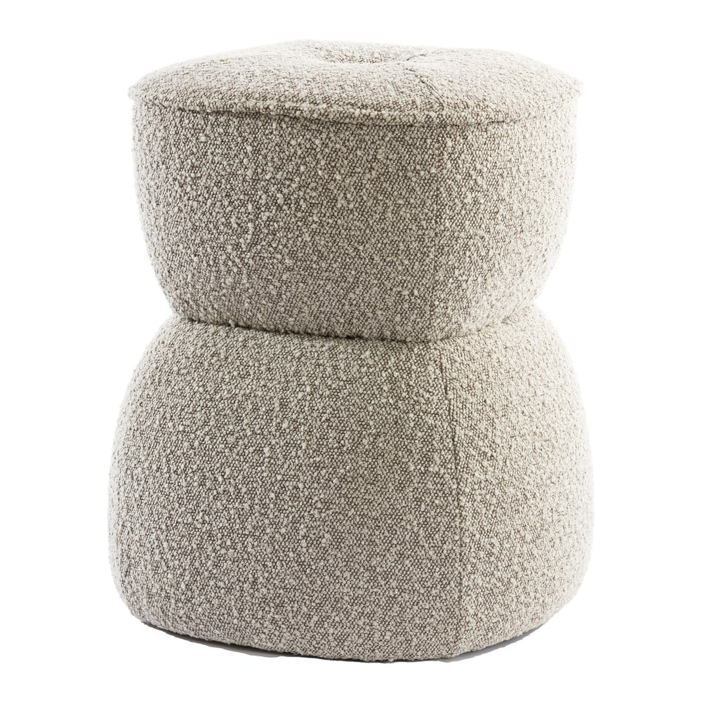Béžový taburet z textílie buklé Leyla – Light & Living