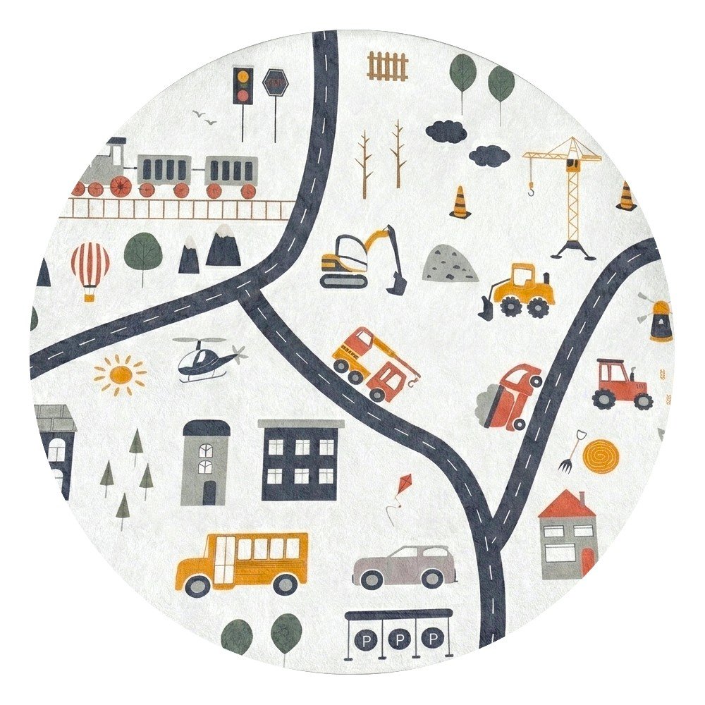 Prateľný detský hrací koberec ø120 cm World Around Me – Mila Home