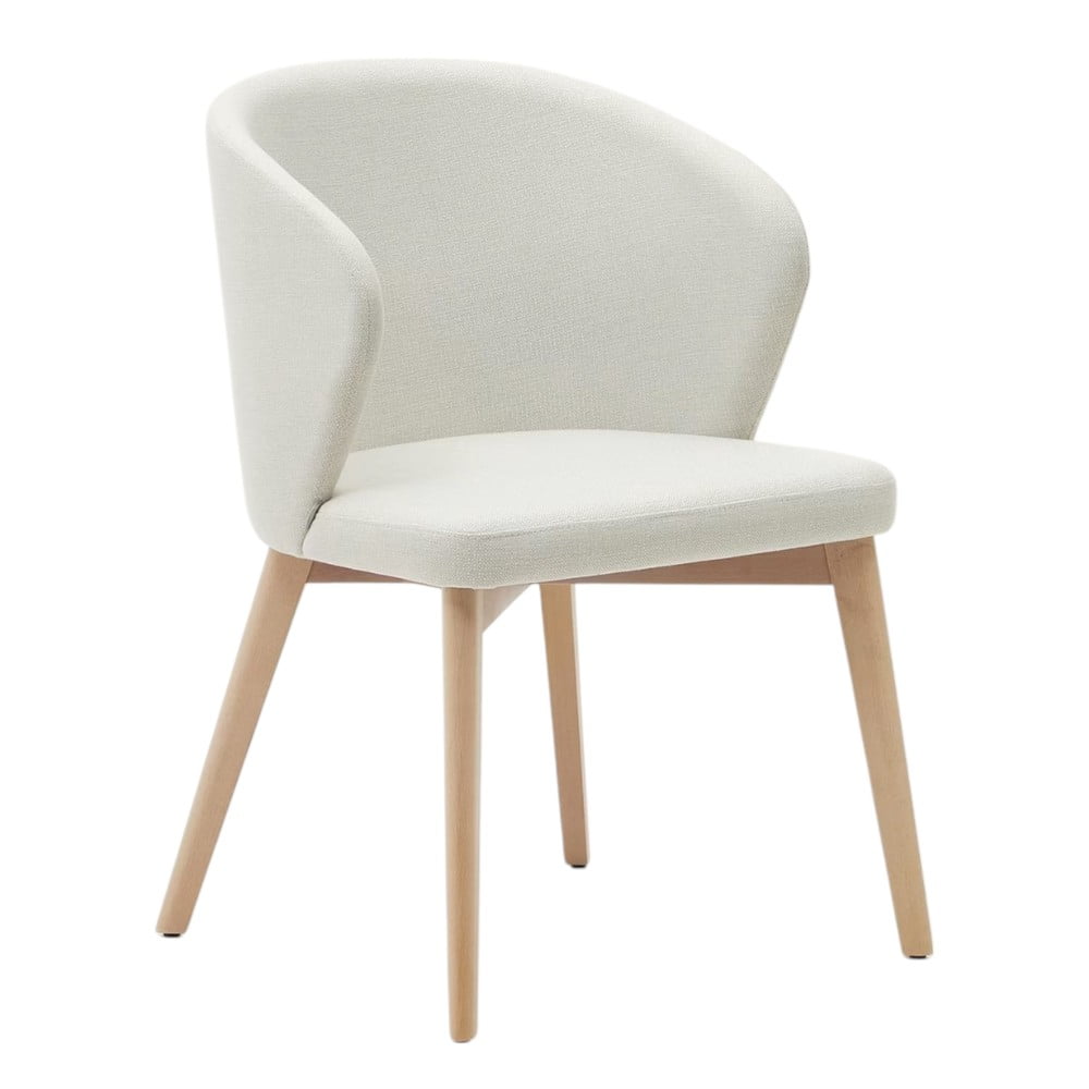 Krémovobiele čalúnené jedálenské kreslo Darice – Kave Home