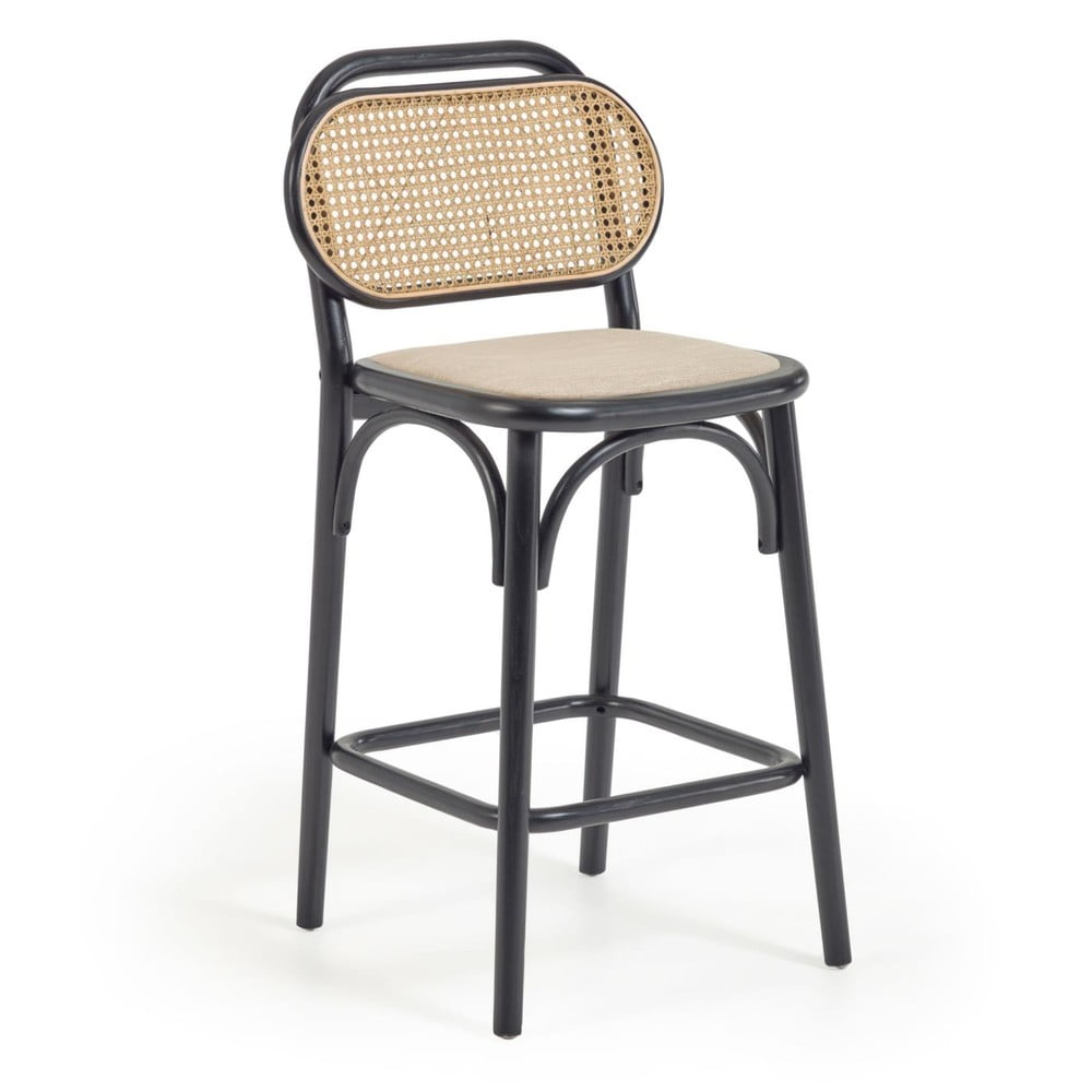 Čierna barová stolička z brestového dreva (výška sedadla 65 cm) Doriane – Kave Home