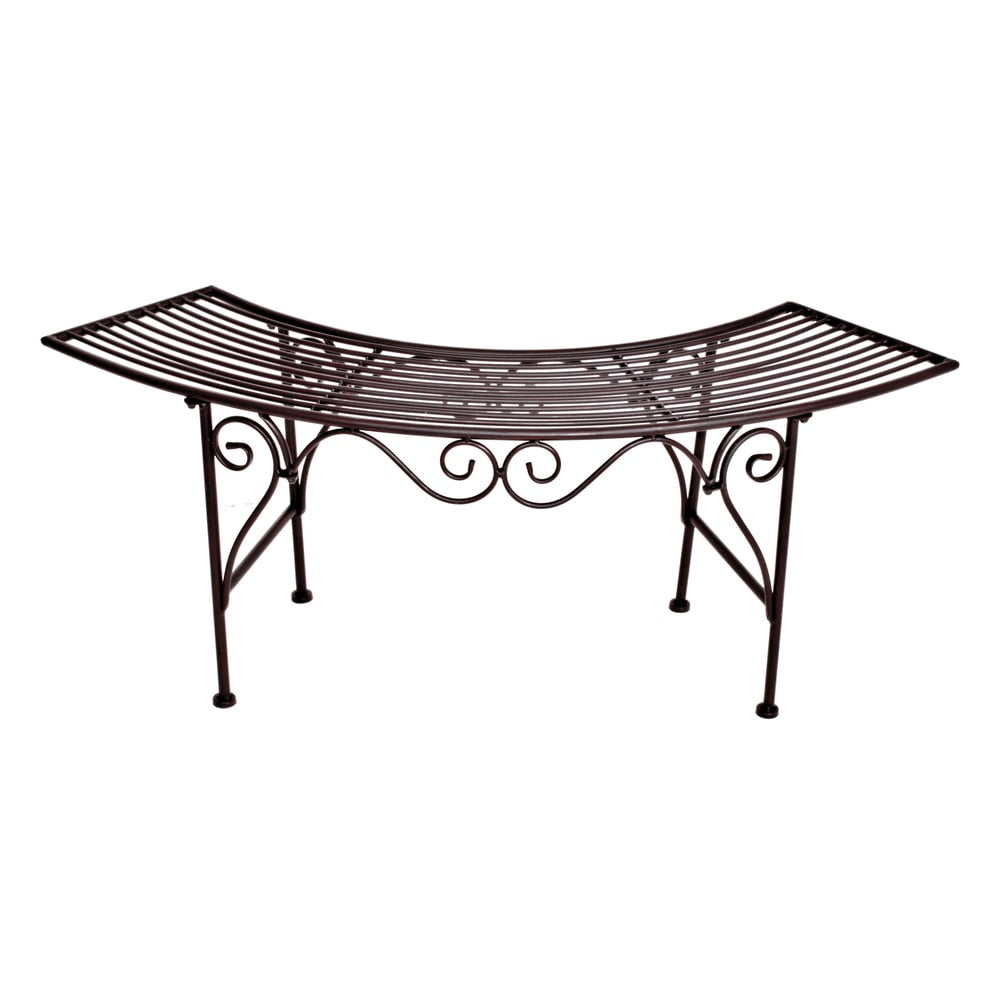 Čierno-tmavohnedá kovová záhradná lavica Fuego – Garden Pleasure