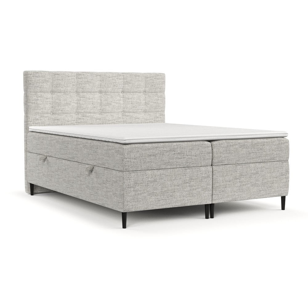 Svetlosivá boxspring posteľ s úložným priestorom 180x200 cm Urbaneo – Maison de Rêve