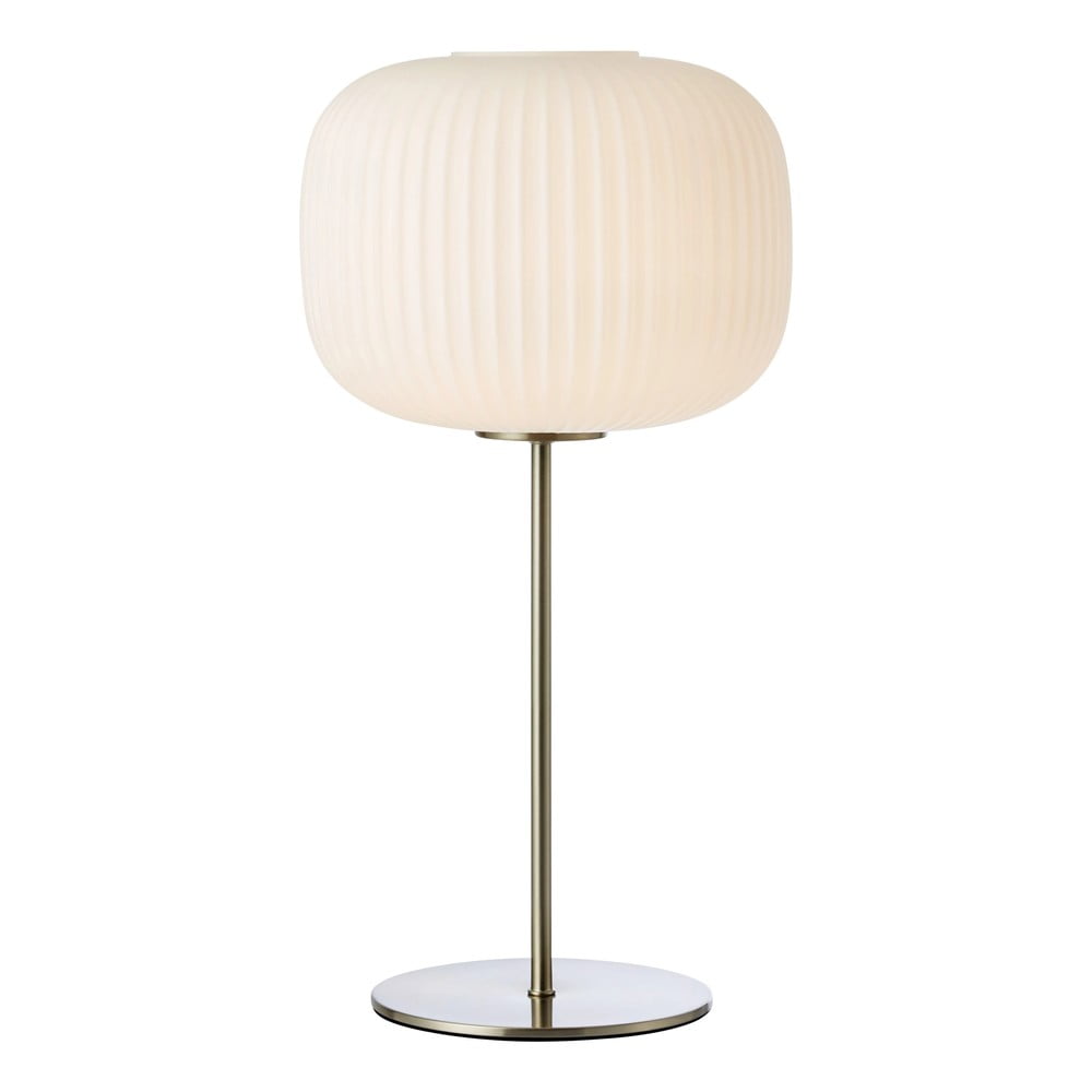 Biela/v striebornej farbe stolová lampa so skleneným tienidlom (výška 50 cm) Sober – Markslöjd