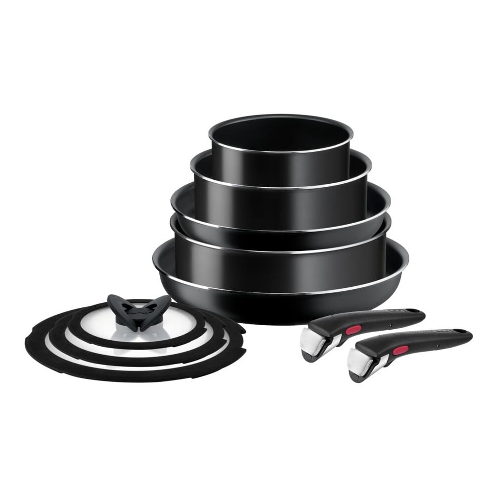 Hliníková súprava riadu 10 ks INGENIO EASY COOK & CLEAN BLAC L1549042 – Tefal