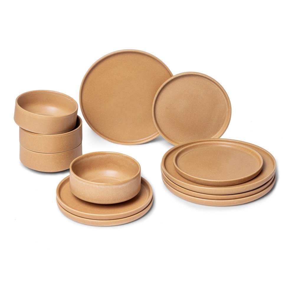 12-dielna súprava tehlovooranžového kameninového riadu Bonami Selection Malia