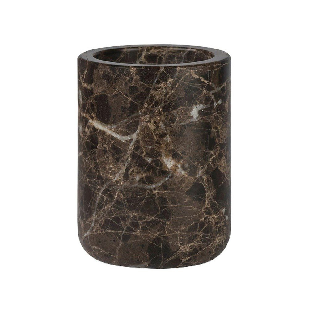 Hnedý mramorový téglik na zubné kefky Marble - Mette Ditmer Denmark