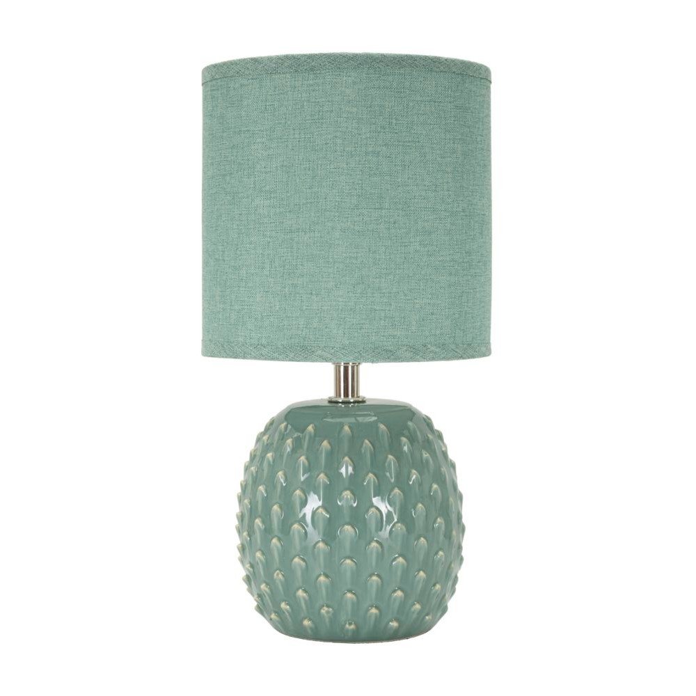 Svetlomodrá keramická stolová lampa s textilným tienidlom (výška  27 cm) Pontus – Mauro Ferretti