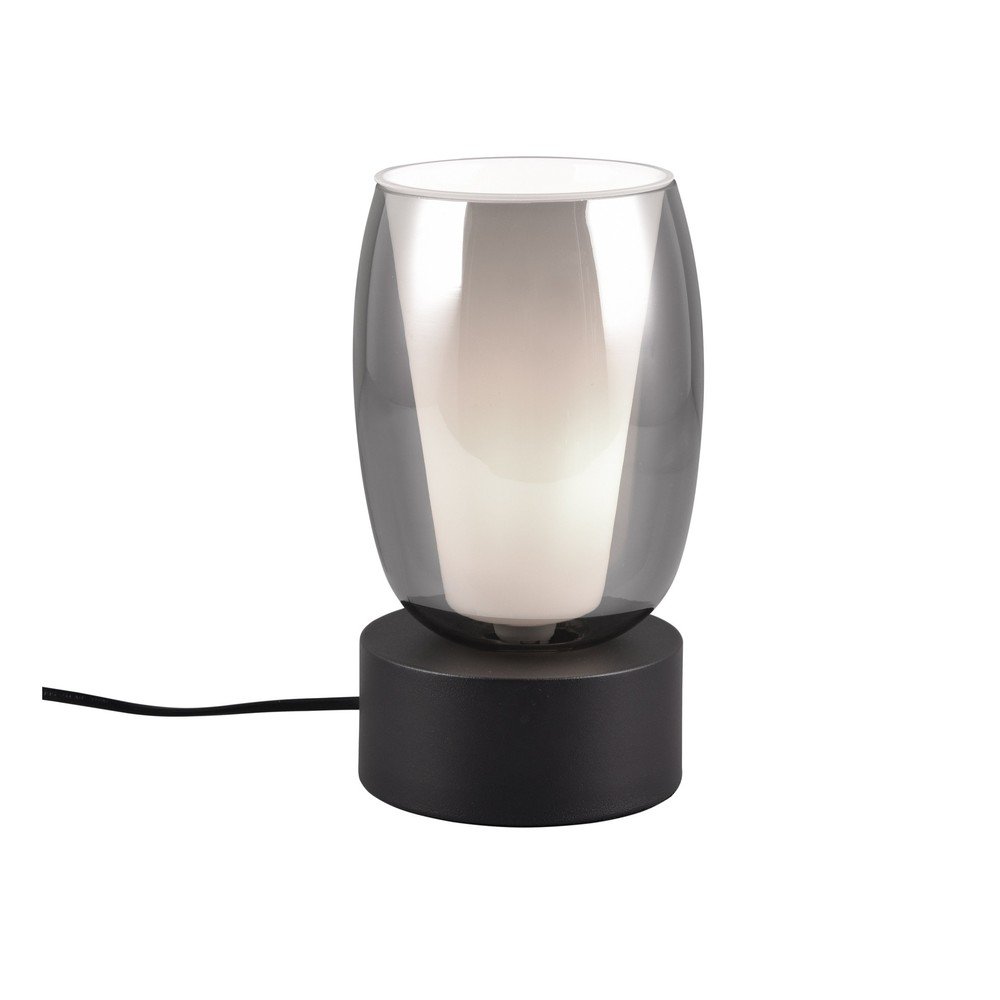 Stolová lampa so skleneným tienidlom v čierno-striebornej farbe (výška 24 cm) Barret – Trio Select