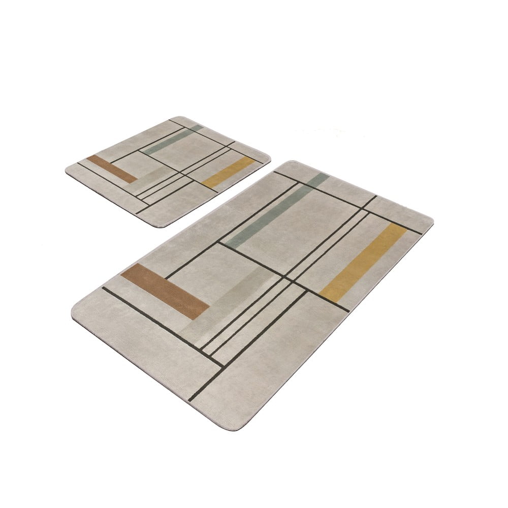 Svetlohnedé kúpeľňové predložky v súprave 2 ks 60x100 cm – Mila Home