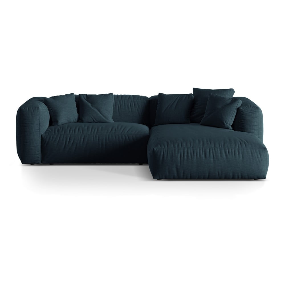 Tmavomodrá modulárna rohová pohovka (pravý roh) Martina – Micadoni Home