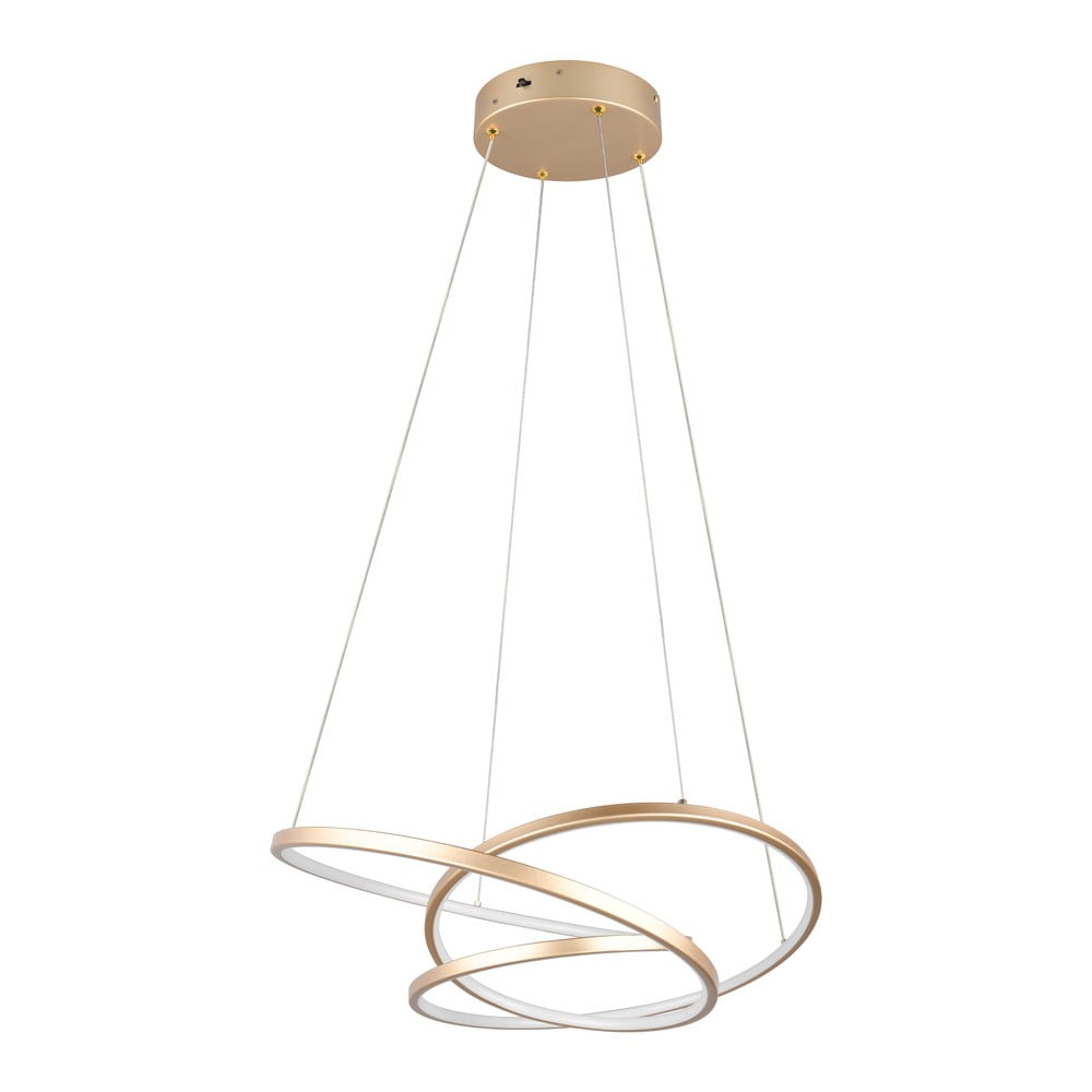 LED stmievateľné závesné svietidlo v zlatej farbe Darvin – Trio