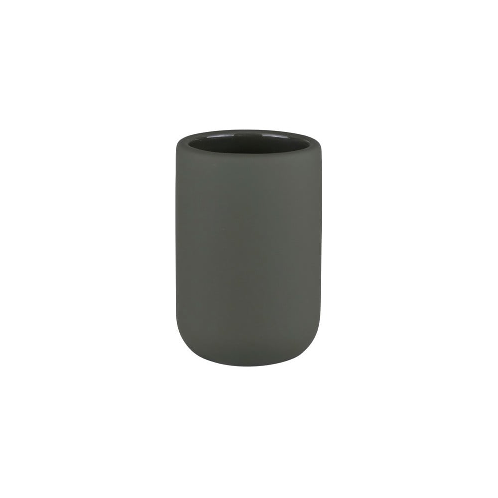 Tmavozelený keramický téglik na zubné kefky Lotus Play – Mette Ditmer Denmark