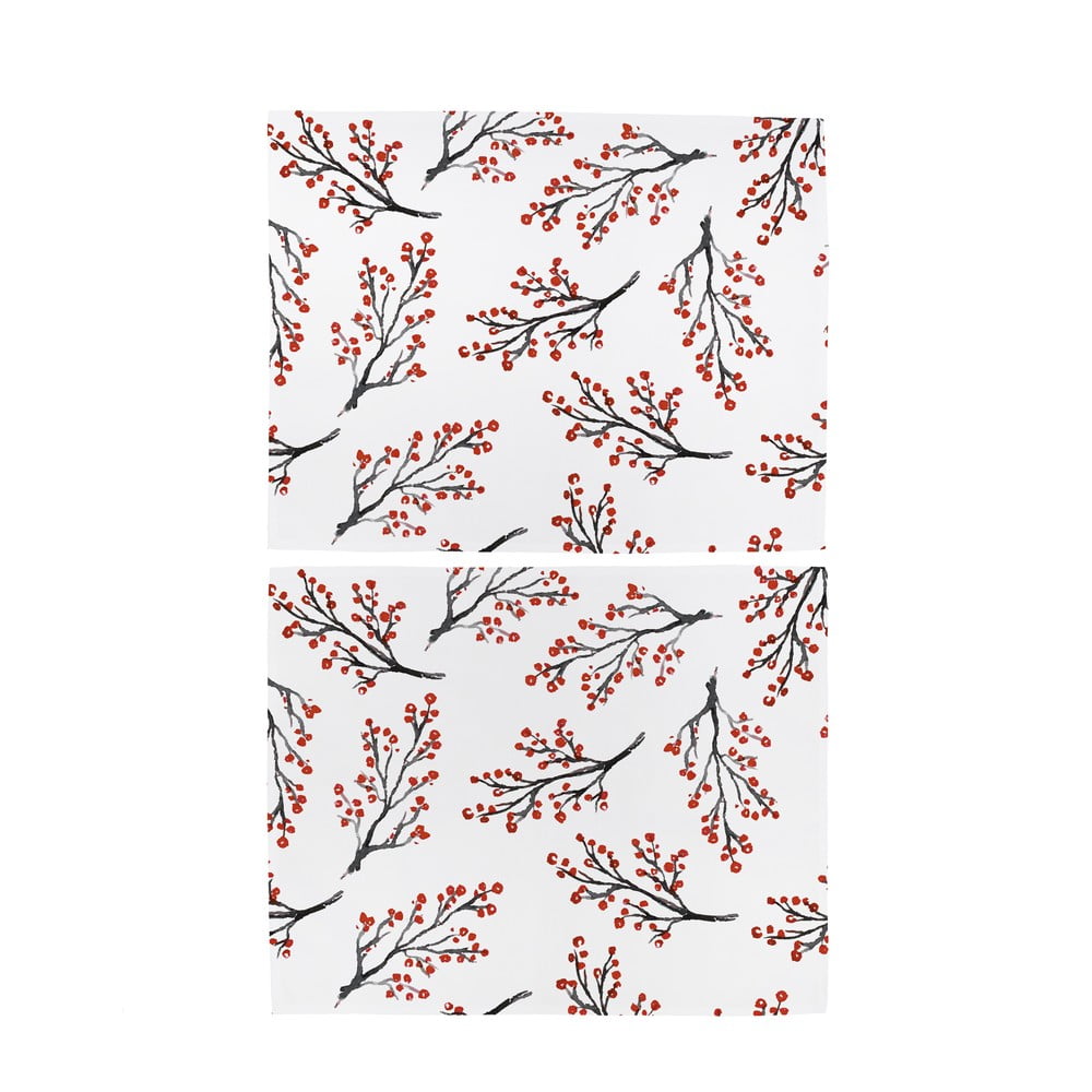 Vianočné látkové prestieranie v súprave 2 ks 45x35 cm Rowan Berries - Butter Kings