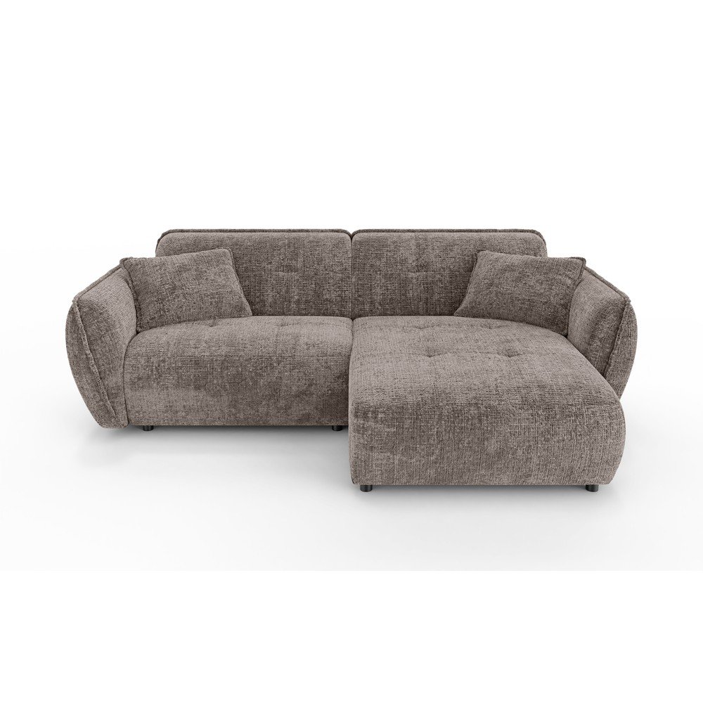 Taupe ženilková rohová pohovka (pravý roh/s leňoškou) Nelia – Ropez