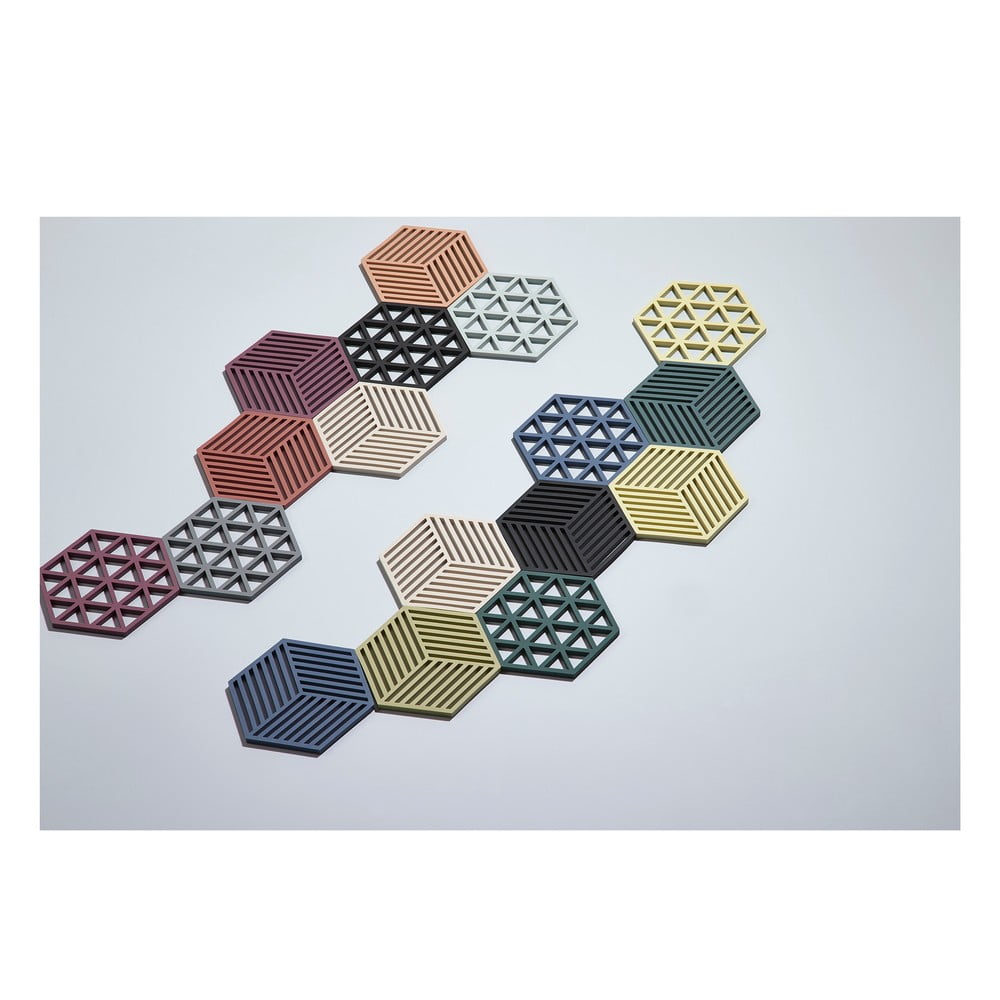 Sivá silikónová podložka pod horúce nádoby Zone Triangles