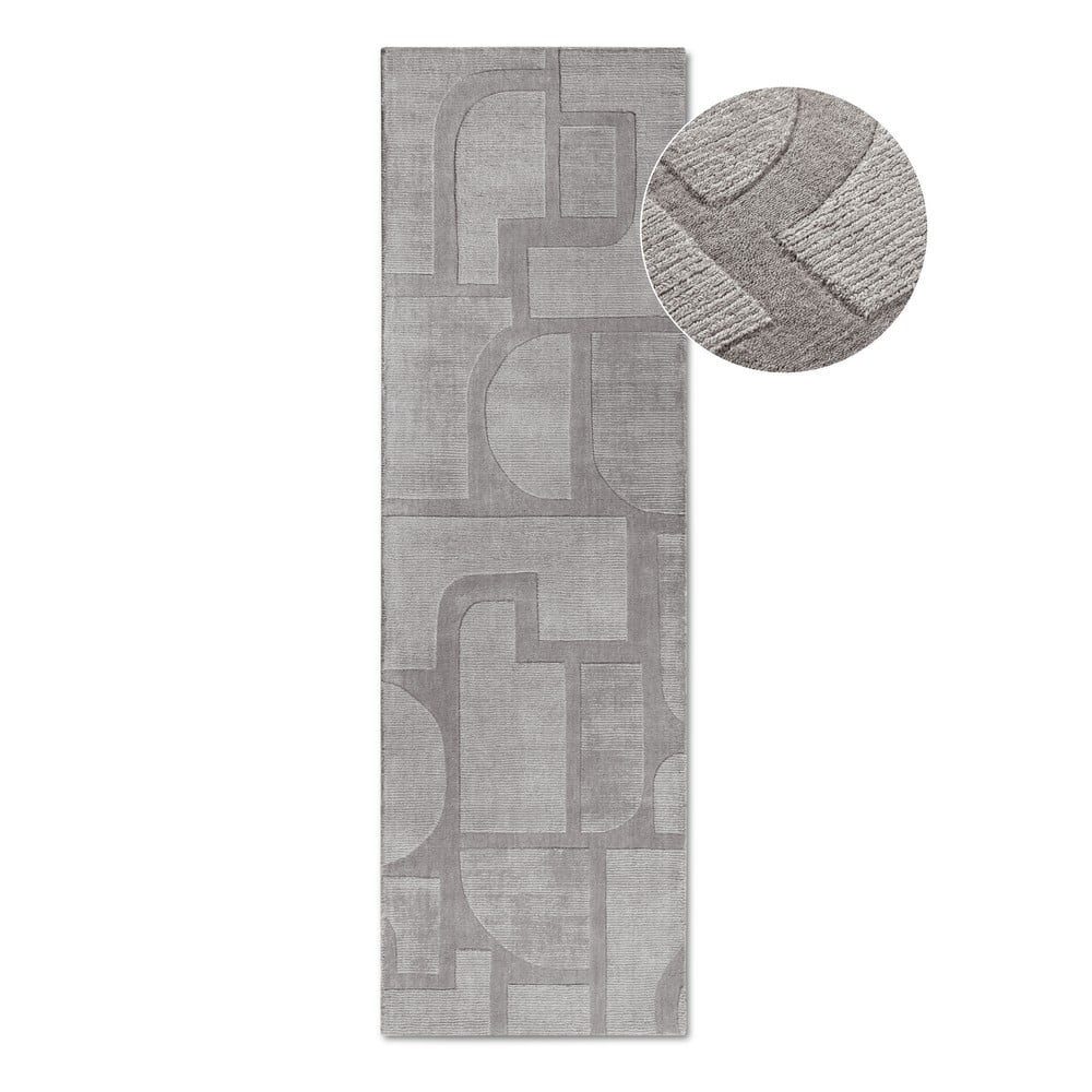 Sivý ručne tkaný vlnený behúň 80x250 cm Alexis – Villeroy&Boch