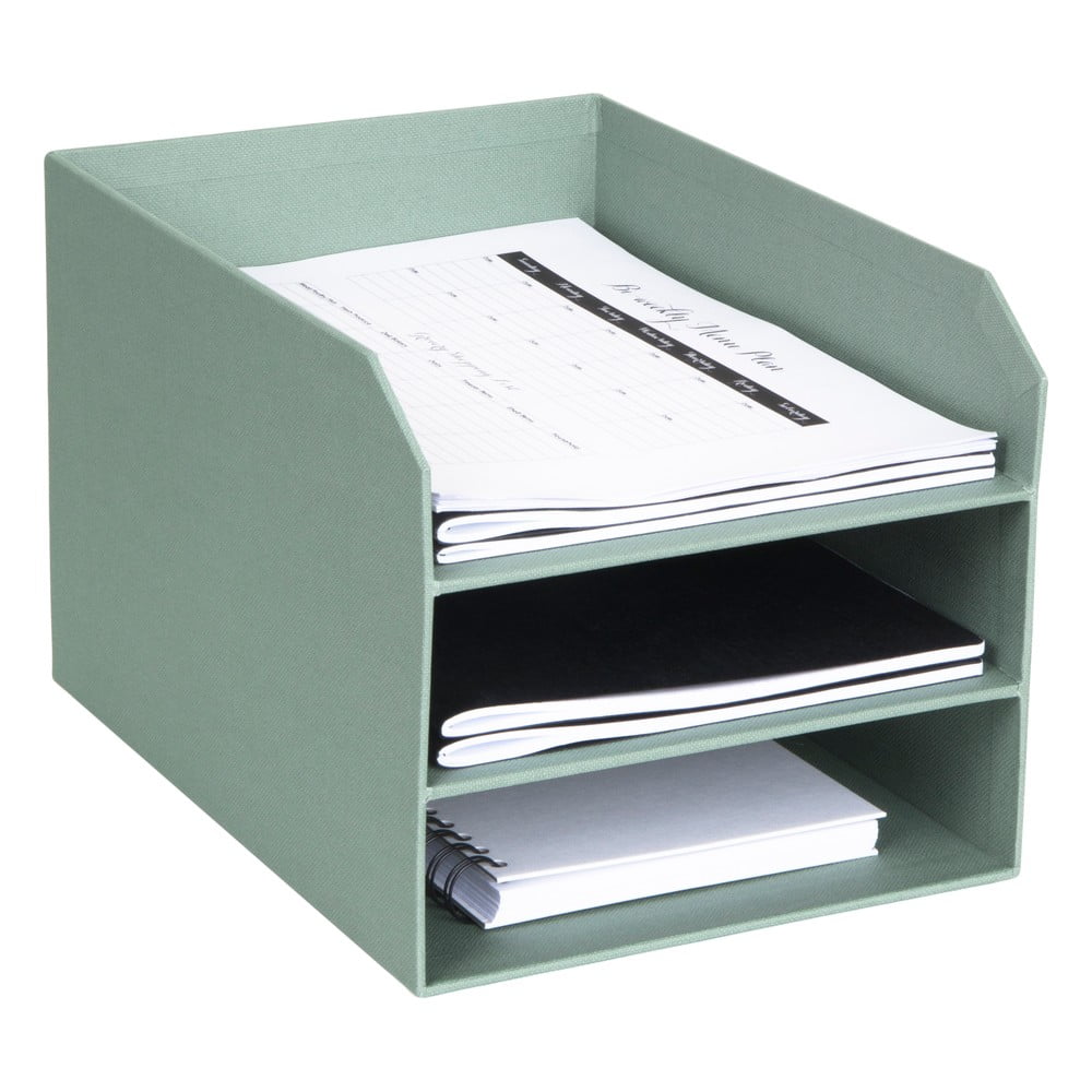 Zelený kartónový organizér na dokumenty Trey Canvas Paper Laminate – Bigso