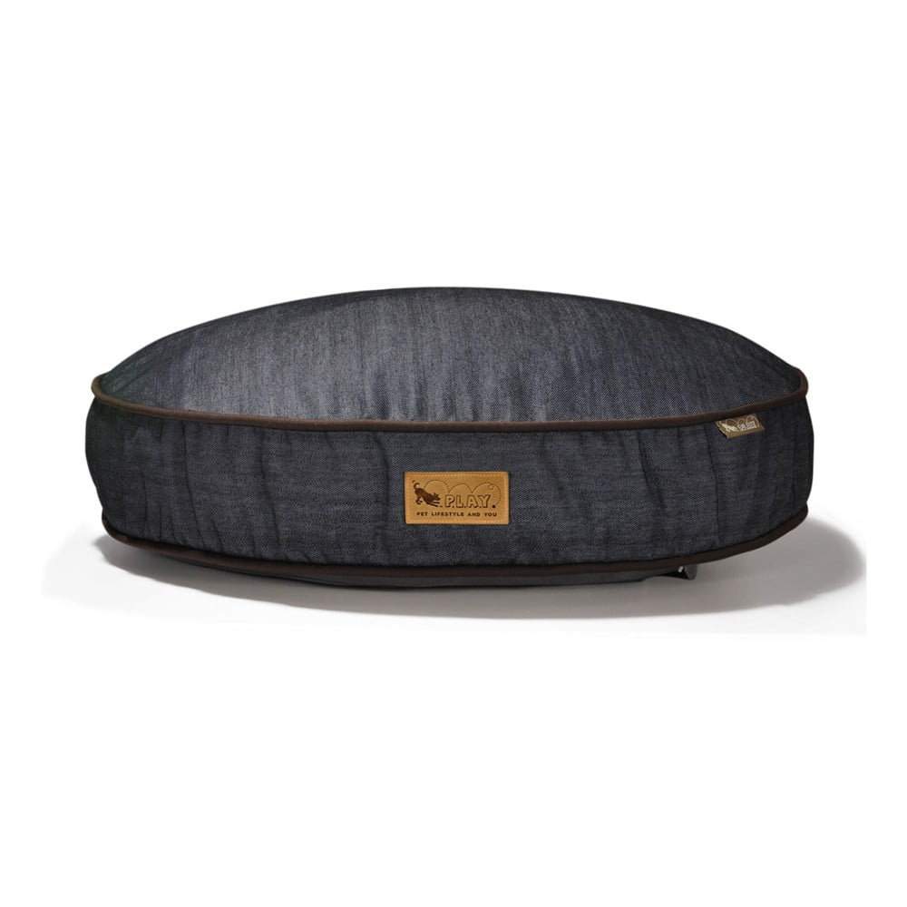 Tmavomodrý pelech pre psa ø 90 cm Round Bed Denim Medieval Blue / Dark Chocolate M – P.L.A.Y.