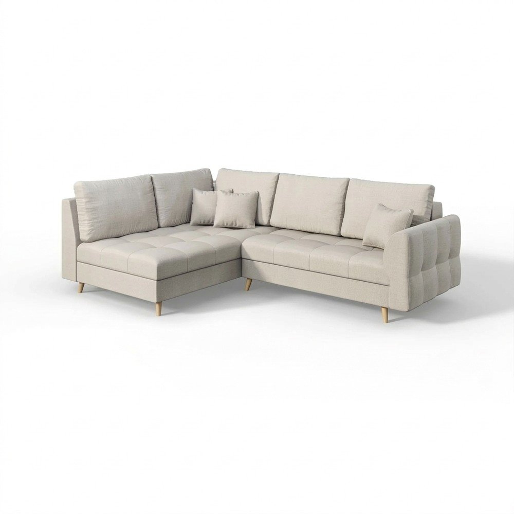 Krémovobiela rohová pohovka (ľavý roh) Ariella – Ropez