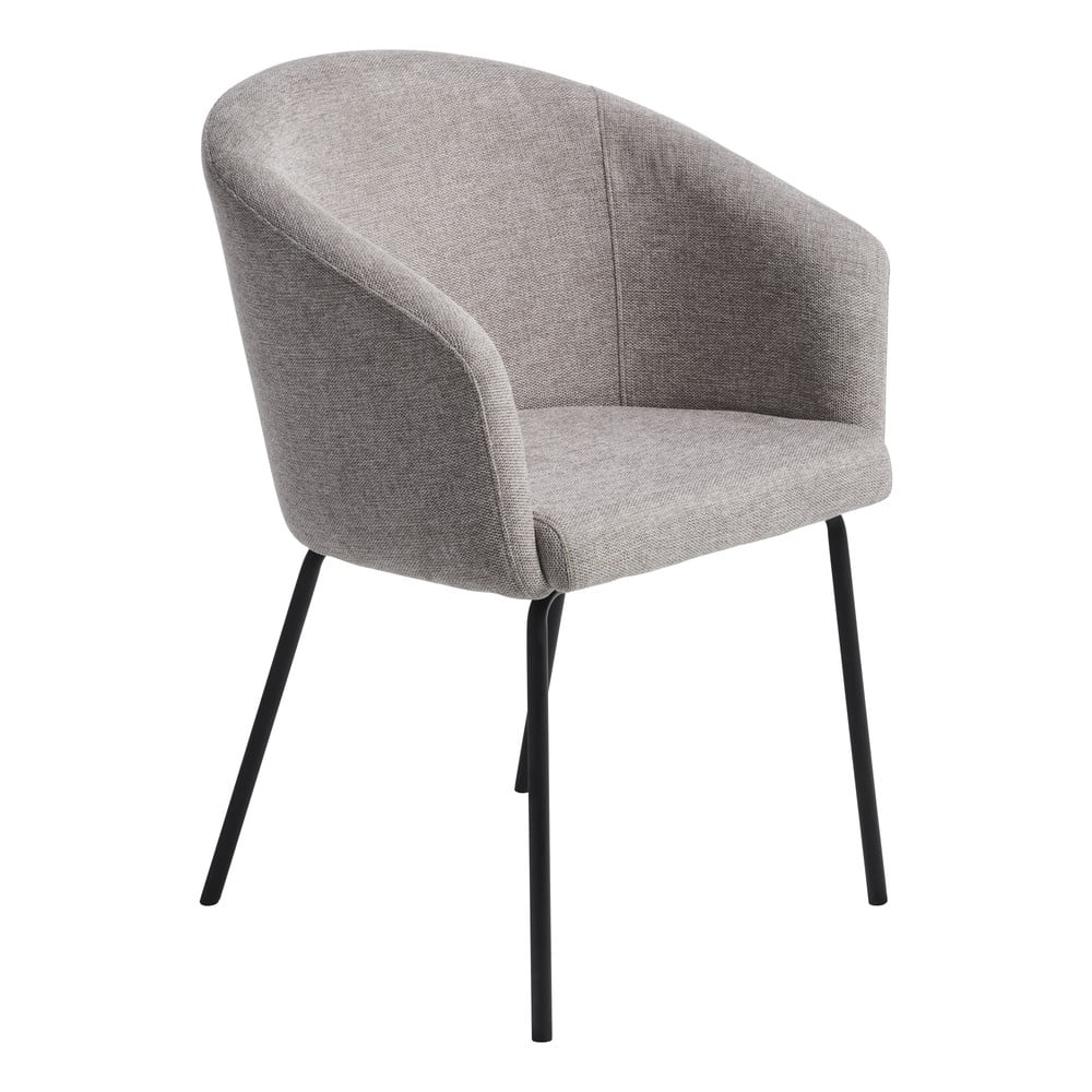 Svetlosivé čalúnené jedálenské kreslo s podrúčkami Easton – Unique Furniture