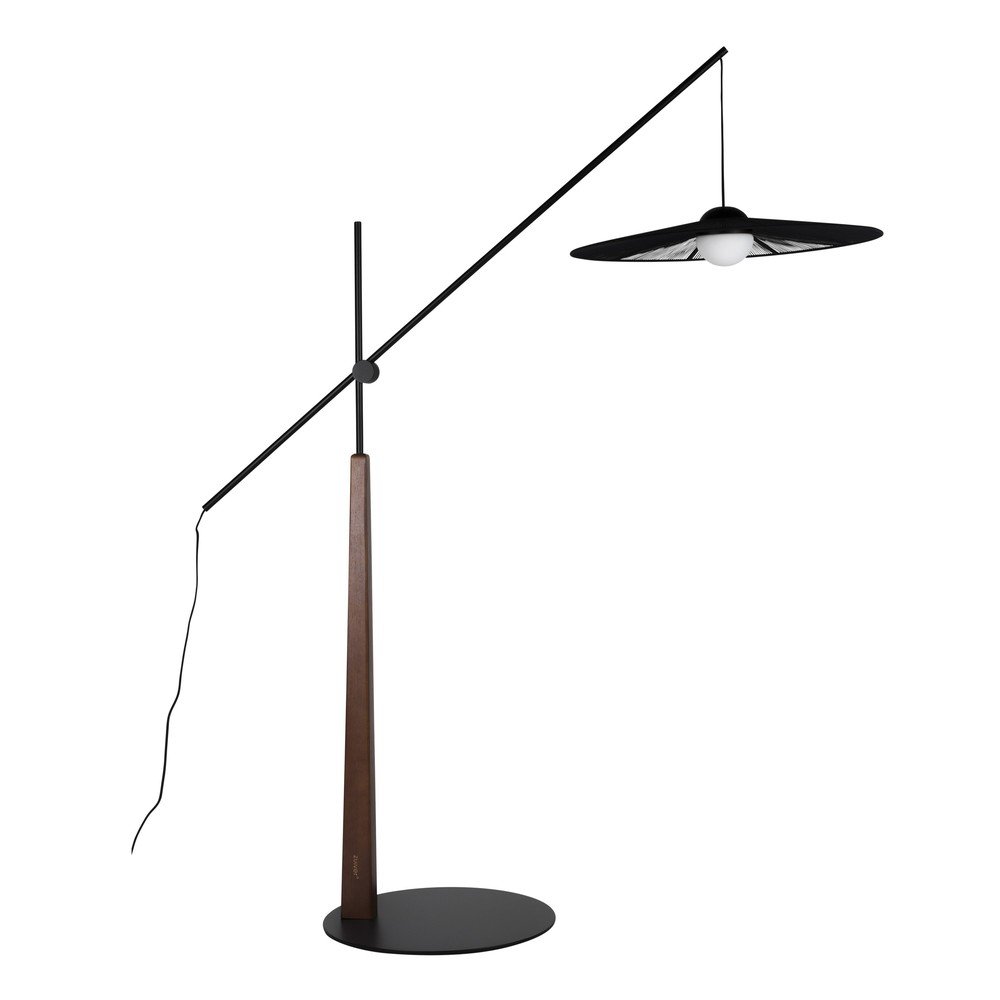 Čierna/v tmavoprírodnej farbe stojacia lampa (výška 200 cm) Belle – Zuiver