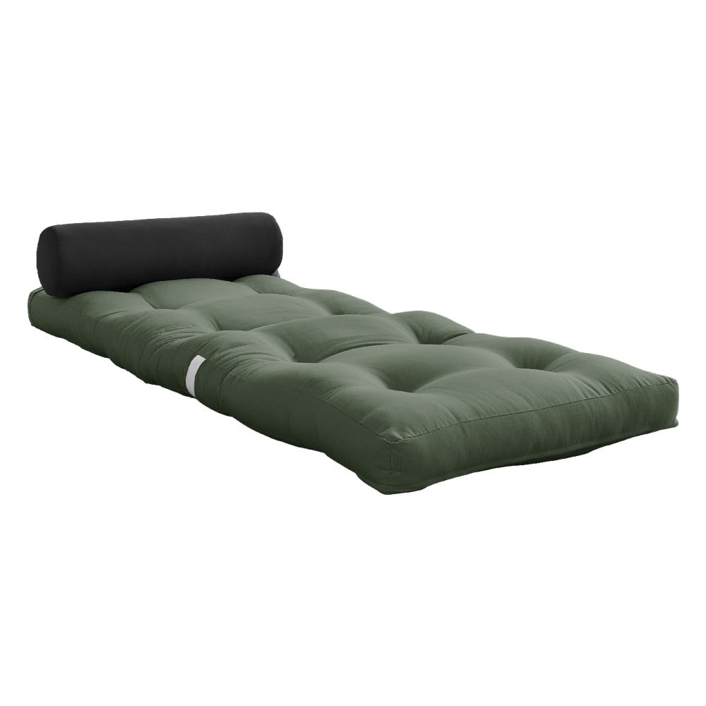 Zelenosivý futónový matrac 70x200 cm Wrap Olive Green/Dark Grey – Karup Design