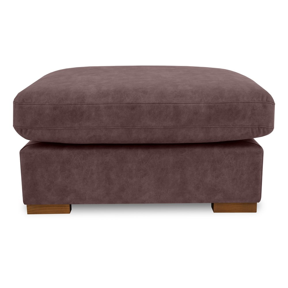 Tmavohnedá podnožka z imitácie kože Hamburg – Scandic