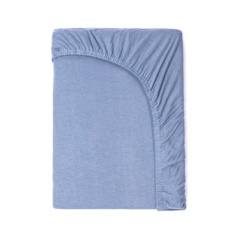 Detská modrá bavlnená elastická plachta Good Morning