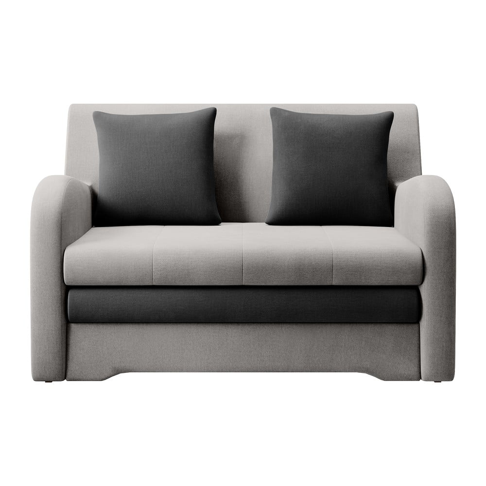 Svetlosivá/antracitová zamatová rozkladacia pohovka 130 cm Ario – ELTAP