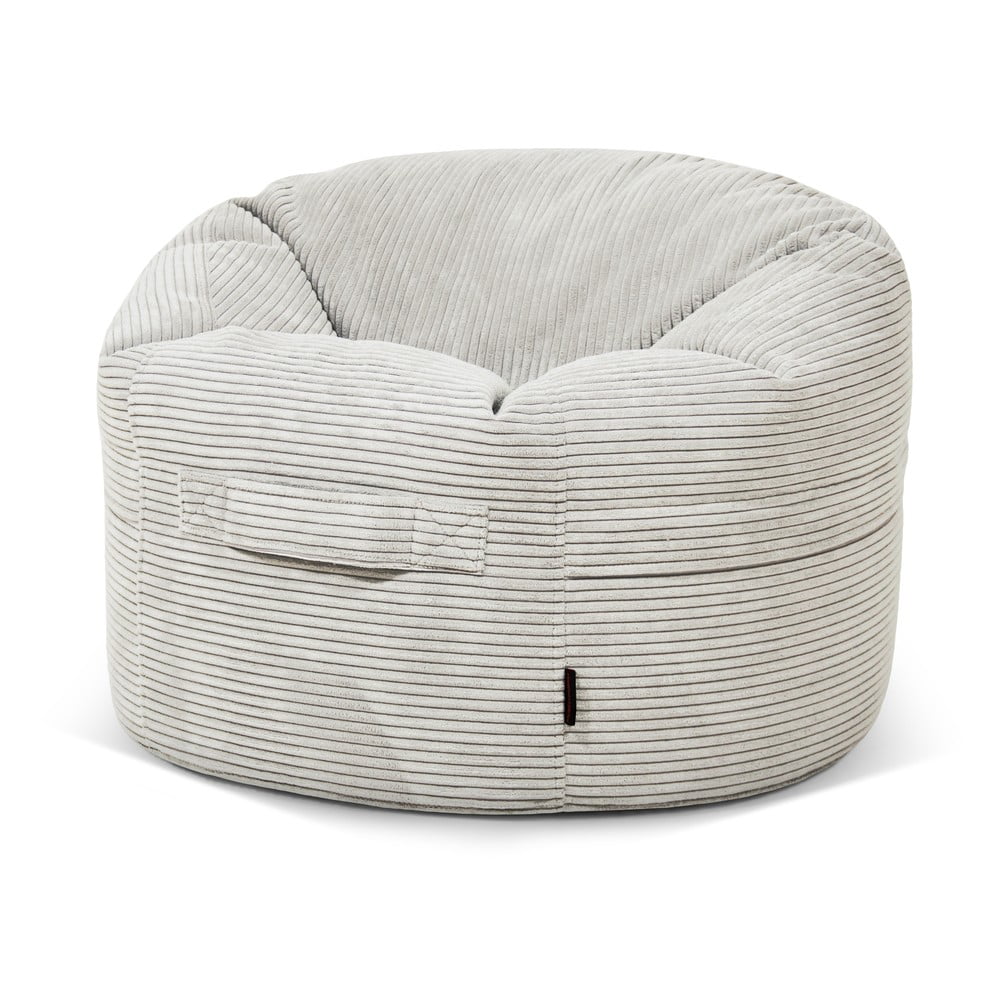 Krémový menčestrový detský sedací vak Roll 80 – SLOWDOWN