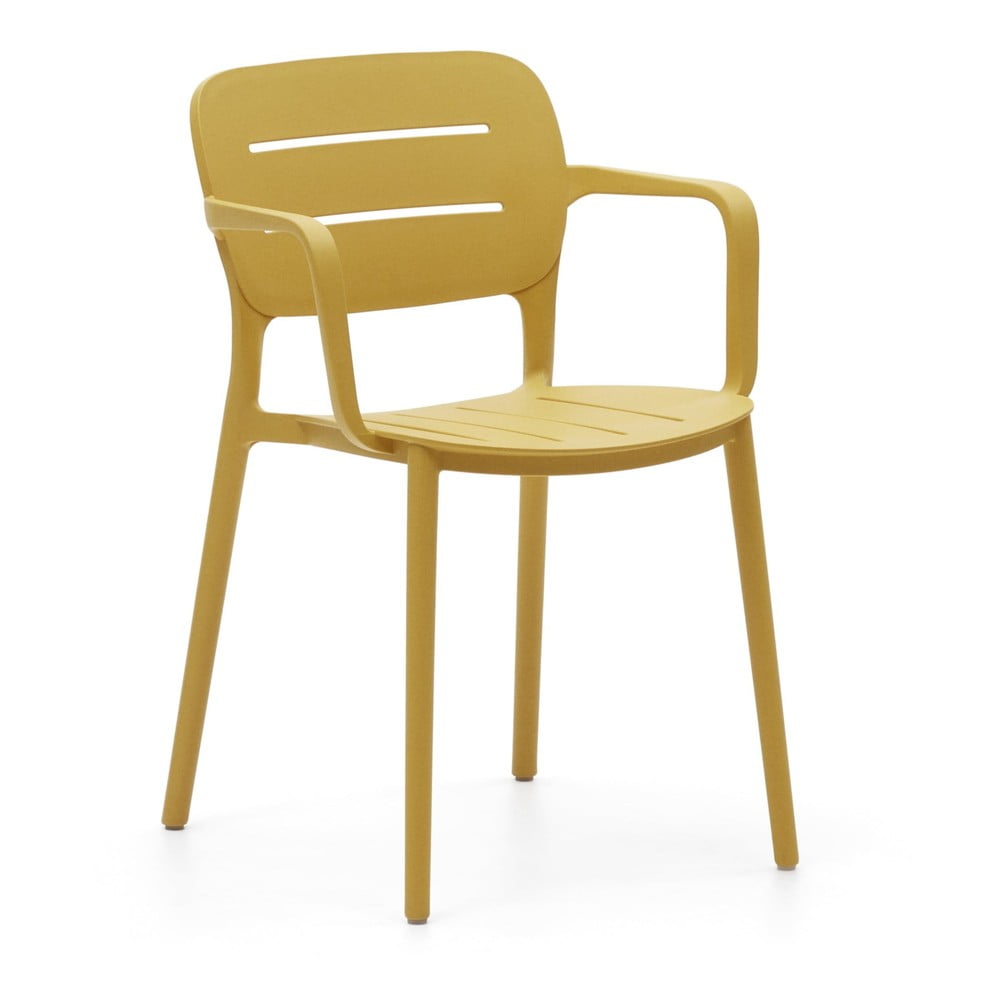Žltá plastová záhradná stolička Morella – Kave Home