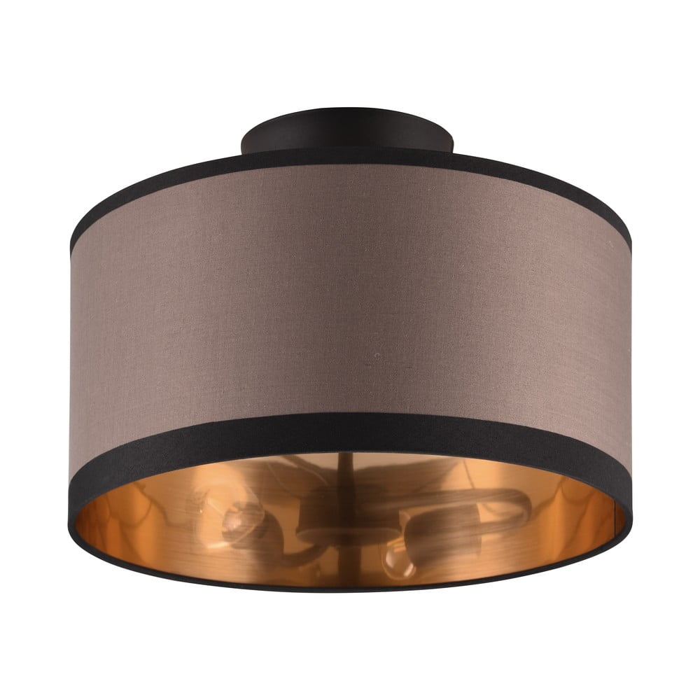 Čierno-hnedé stropné svietidlo ø 30 cm Davos – Reality