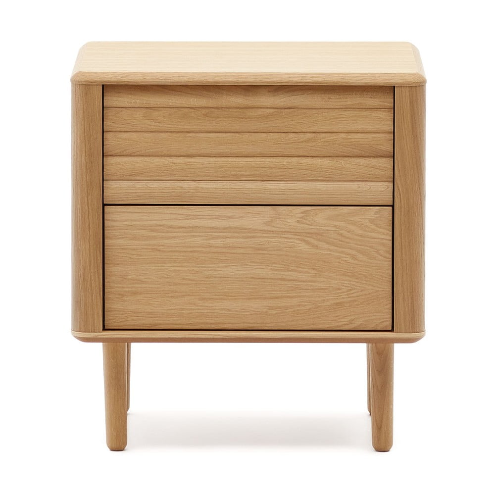 Nočný stolík v dekore duba v prírodnej farbe Lenon – Kave Home