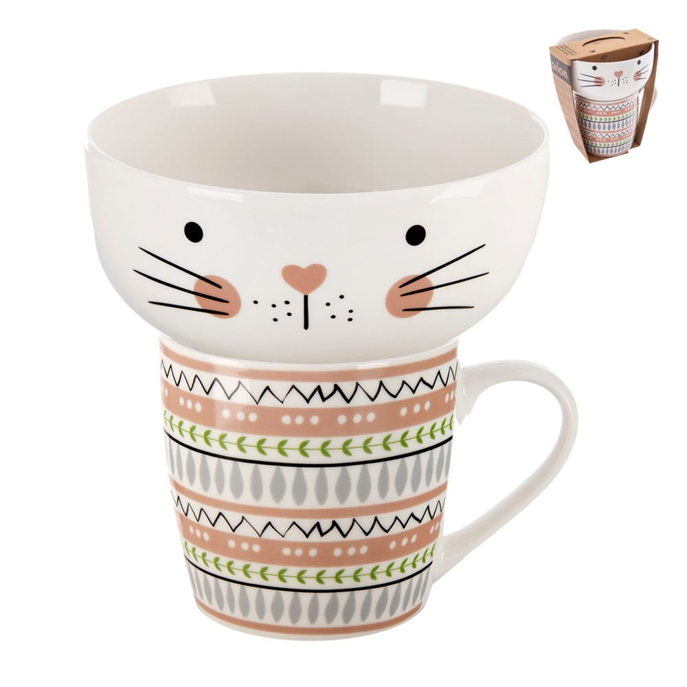 Porcelánová súprava hrnčeka a misky 2 ks 350 ml – Orion